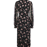 Abito in charmeuse stampa Rose vintage F611DT FSA8CHN5XQ DOLCE & GABBANA 
