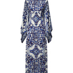 Abito lungo in charmeuse stampa maiolica F69D5T HPABOHA3TN DOLCE & GABBANA 