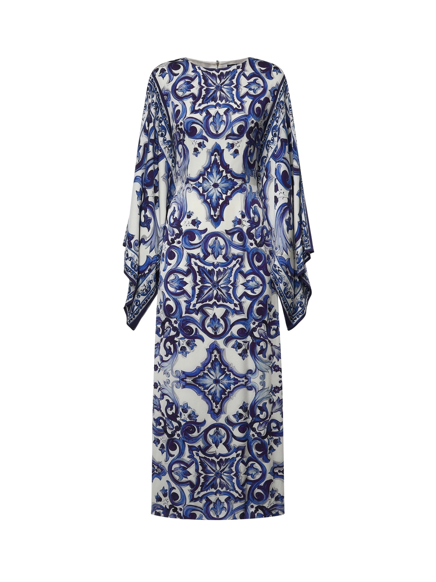 Abito lungo in charmeuse stampa maiolica F69D5T HPABOHA3TN DOLCE & GABBANA 