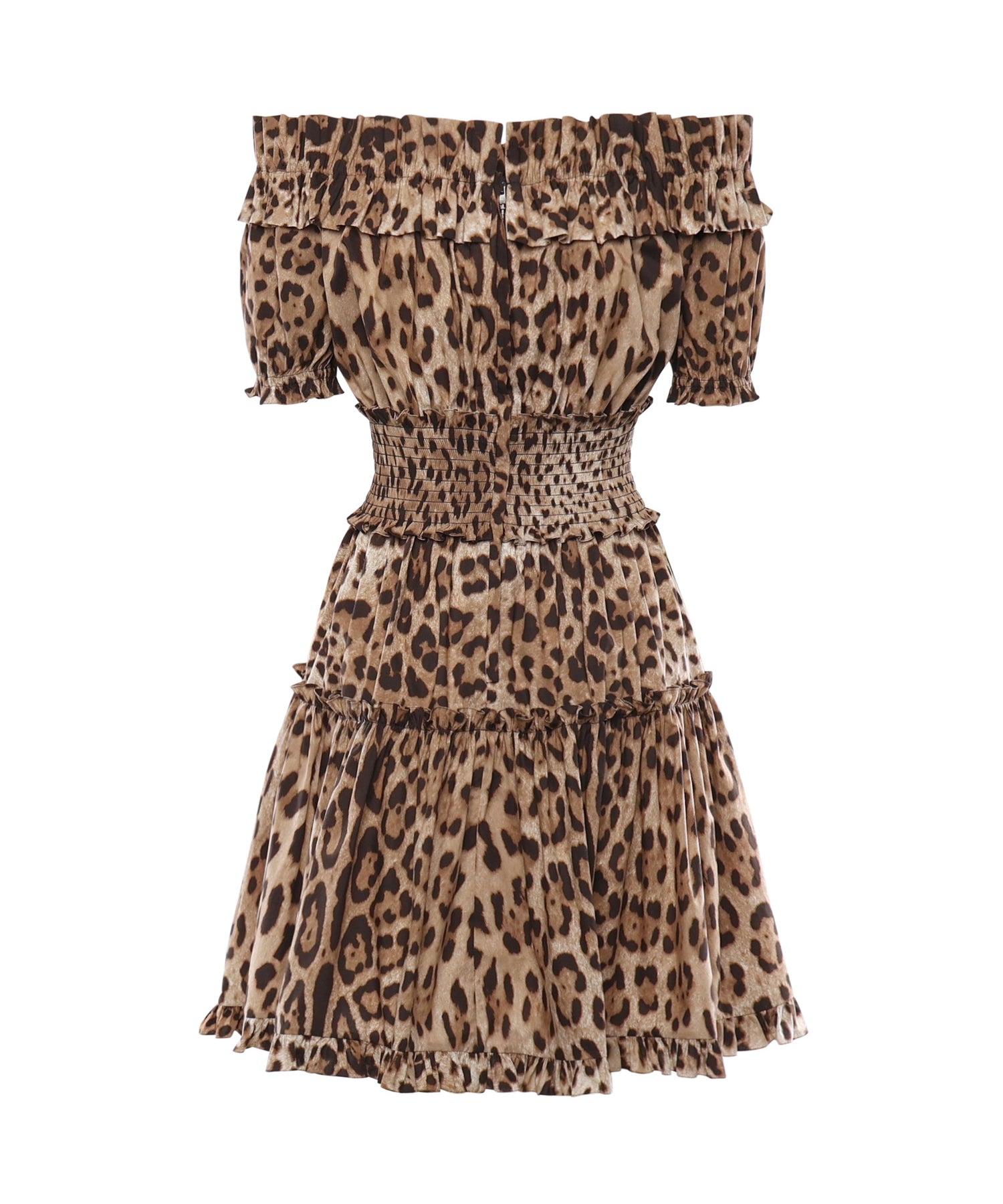 Abito corto in popeline con stampa leopardo F6A0UT HS5E3HY13M DOLCE & GABBANA 
