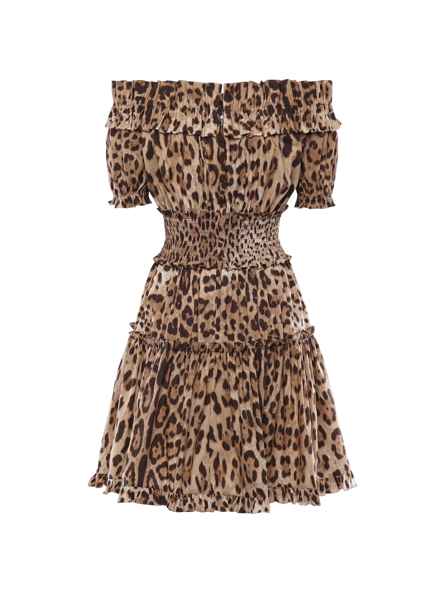Abito corto in popeline con stampa leopardo F6A0UT HS5E3HY13M DOLCE & GABBANA 