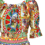 Abito midi con stampa carretto F6D3TT HP5VXHHY85 DOLCE & GABBANA 