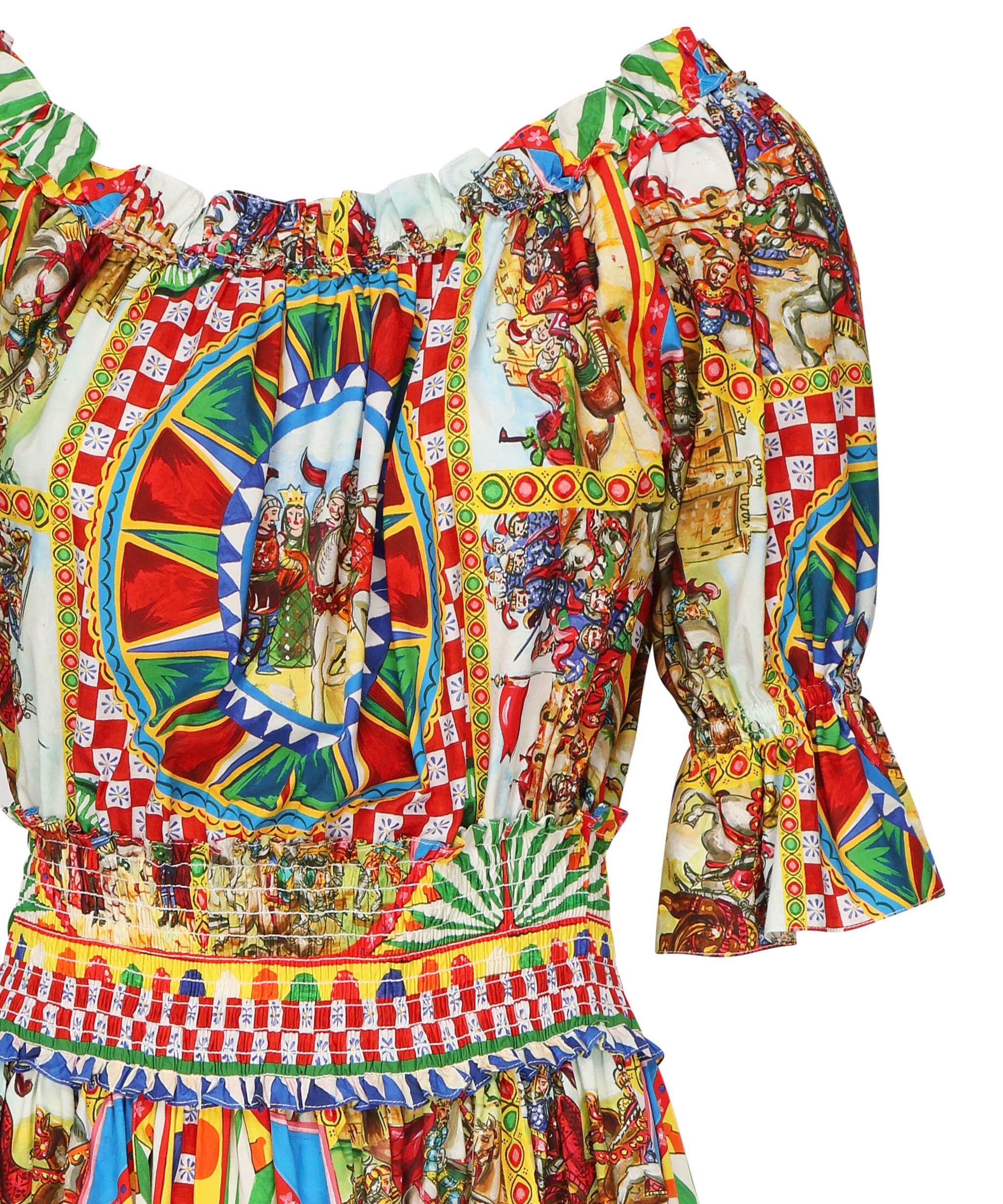 Abito midi con stampa carretto F6D3TT HP5VXHHY85 DOLCE & GABBANA 