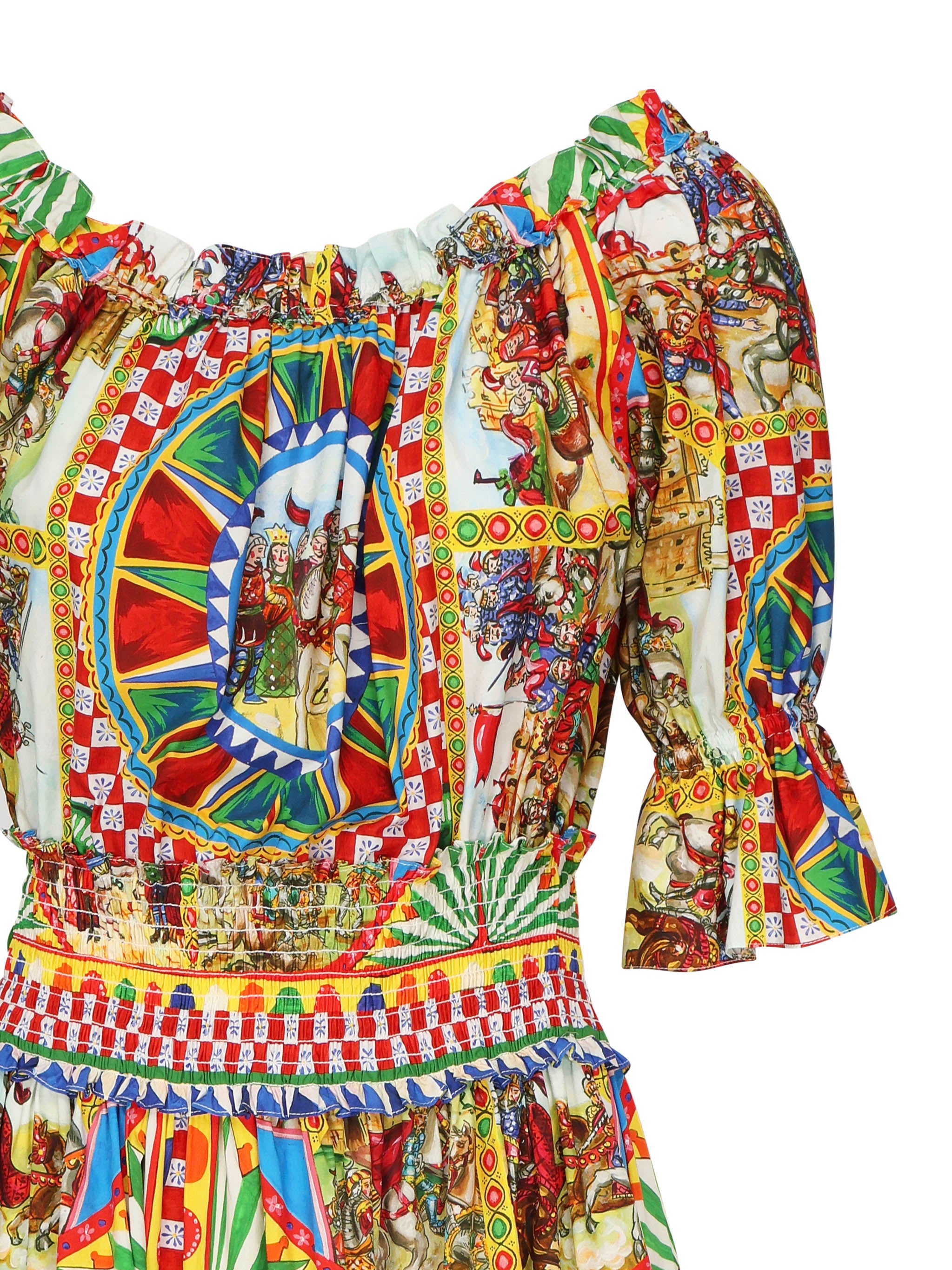 Abito midi con stampa carretto F6D3TT HP5VXHHY85 DOLCE & GABBANA 