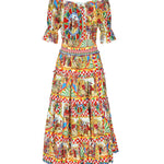 Abito midi con stampa carretto F6D3TT HP5VXHHY85 DOLCE & GABBANA 