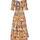 Abito midi con stampa carretto F6D3TT HP5VXHHY85 DOLCE & GABBANA 