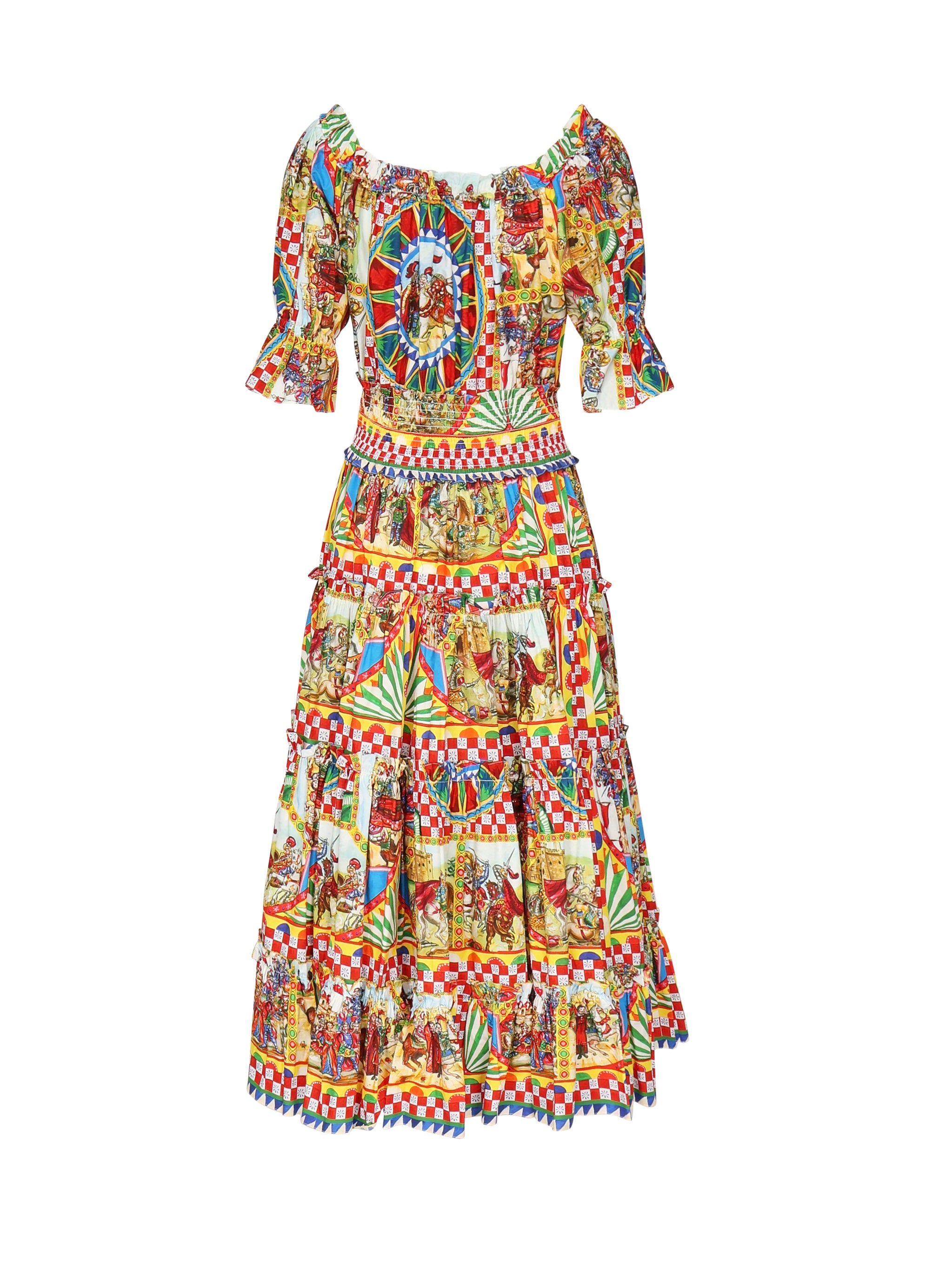 Abito midi con stampa carretto F6D3TT HP5VXHHY85 DOLCE & GABBANA 