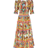 Abito midi con stampa carretto F6D3TT HP5VXHHY85 DOLCE & GABBANA 