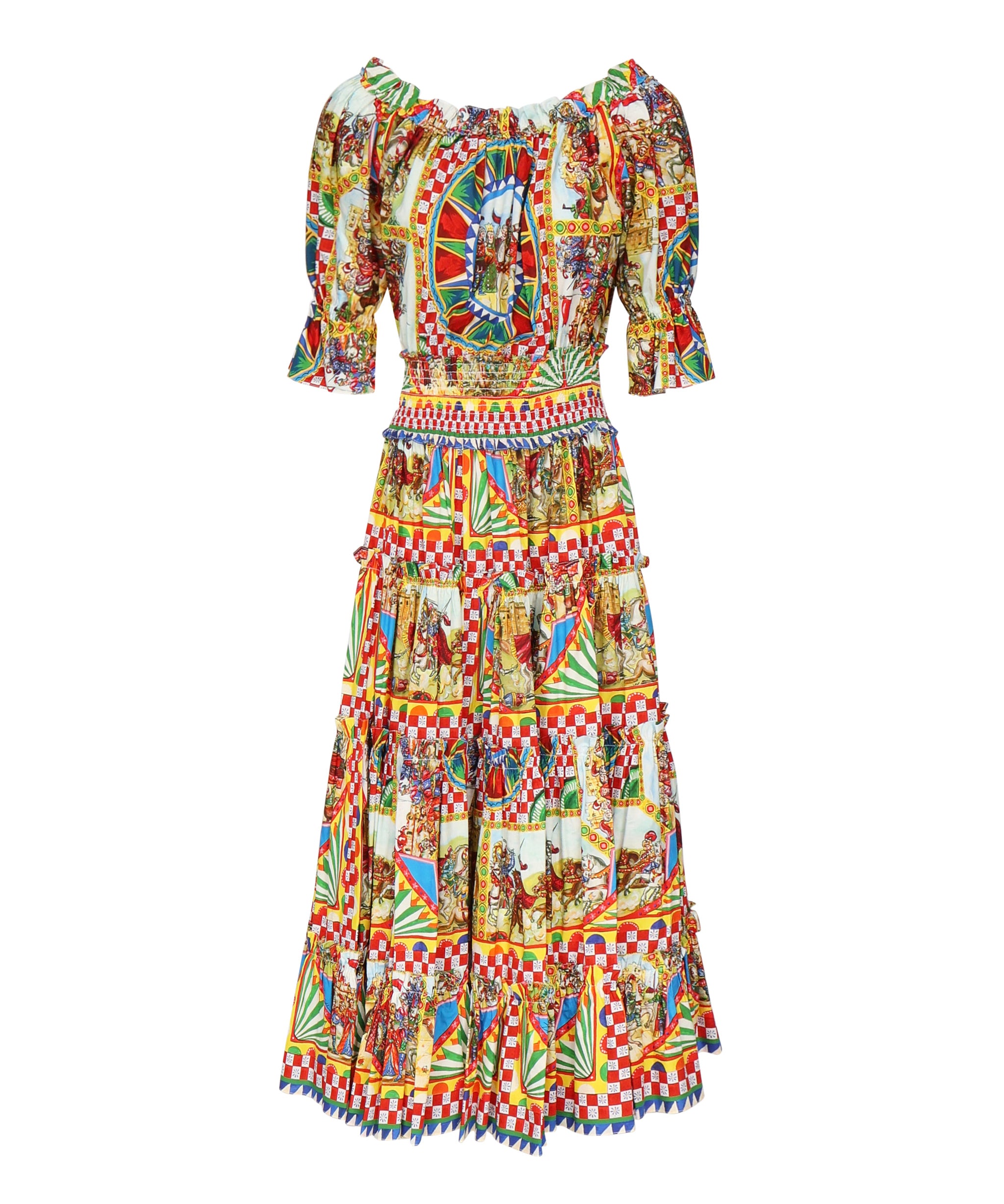 Abito midi con stampa carretto F6D3TT HP5VXHHY85 DOLCE & GABBANA 