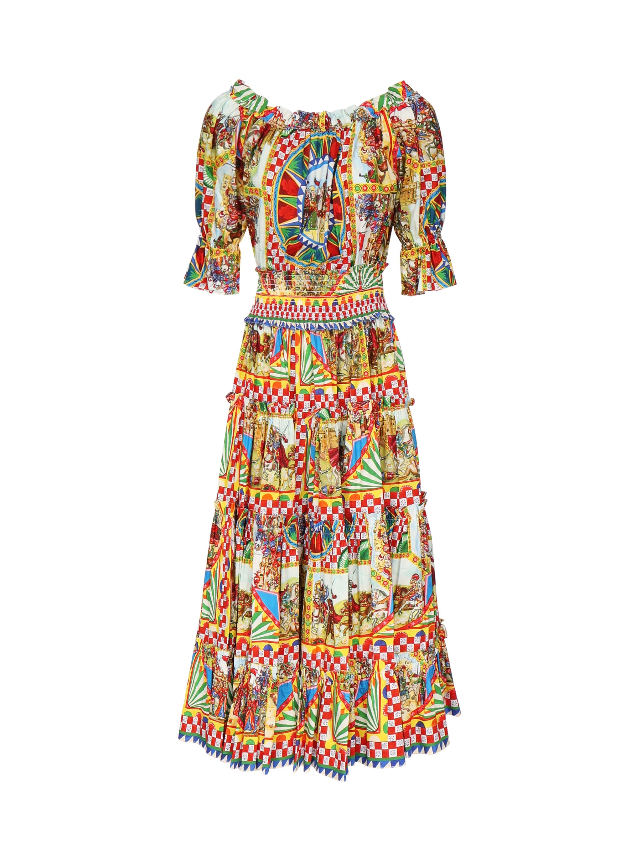 Abito midi con stampa carretto F6D3TT HP5VXHHY85 DOLCE & GABBANA 