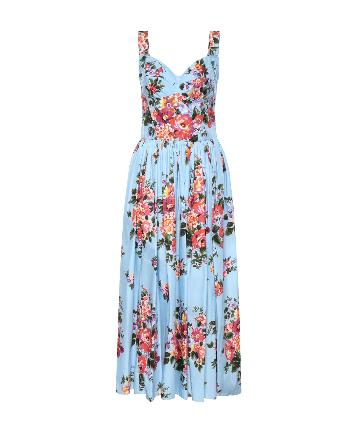 Abito bustier in cotone con stampa floreale F6TTHT HS5UUHC5ZO DOLCE & GABBANA 