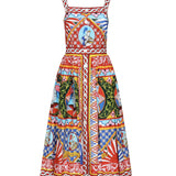 Abito midi con stampa Carretto in cotone F6UY3T GDS11HH01E DOLCE & GABBANA 