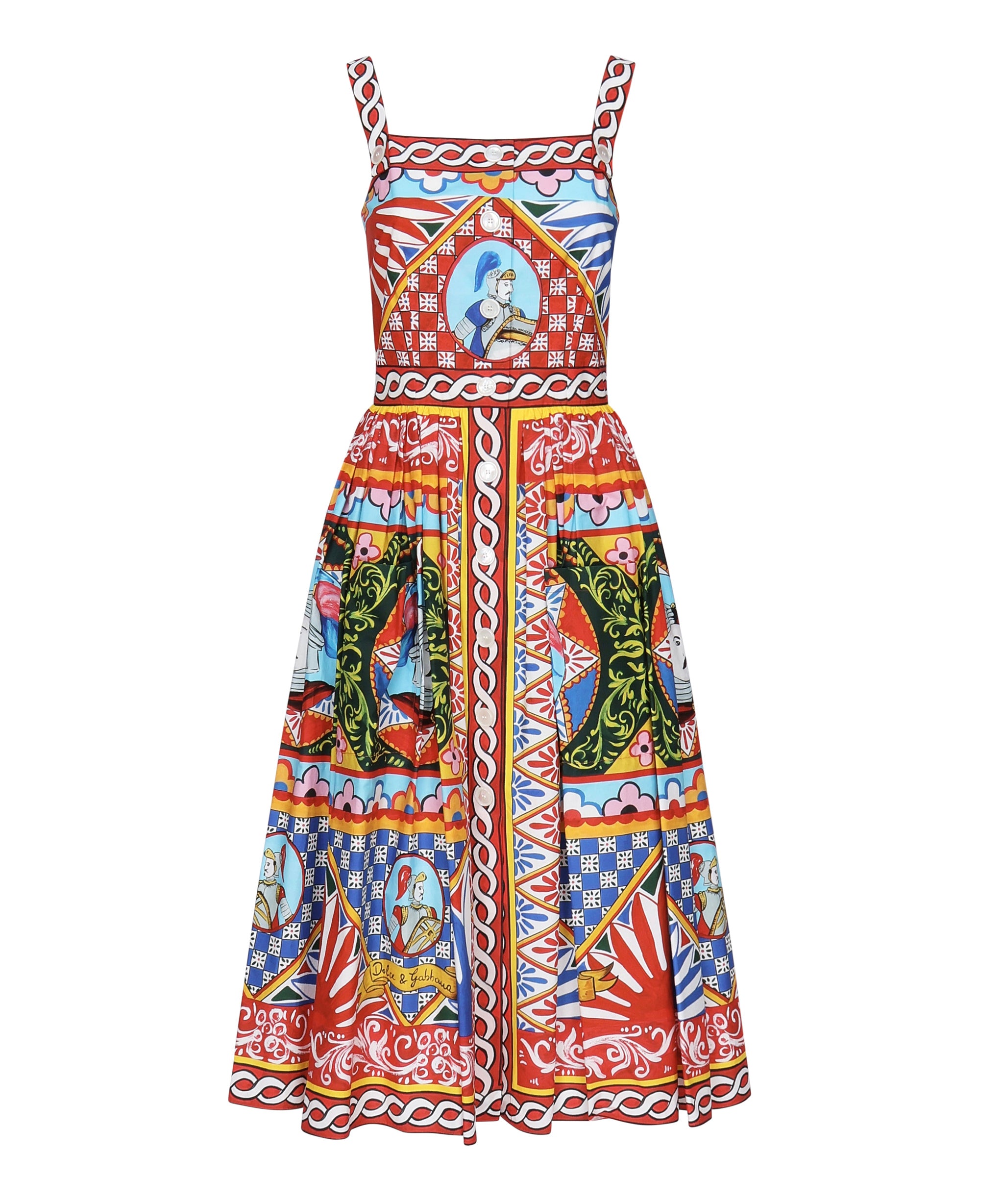 Abito midi con stampa Carretto in cotone F6UY3T GDS11HH01E DOLCE & GABBANA 