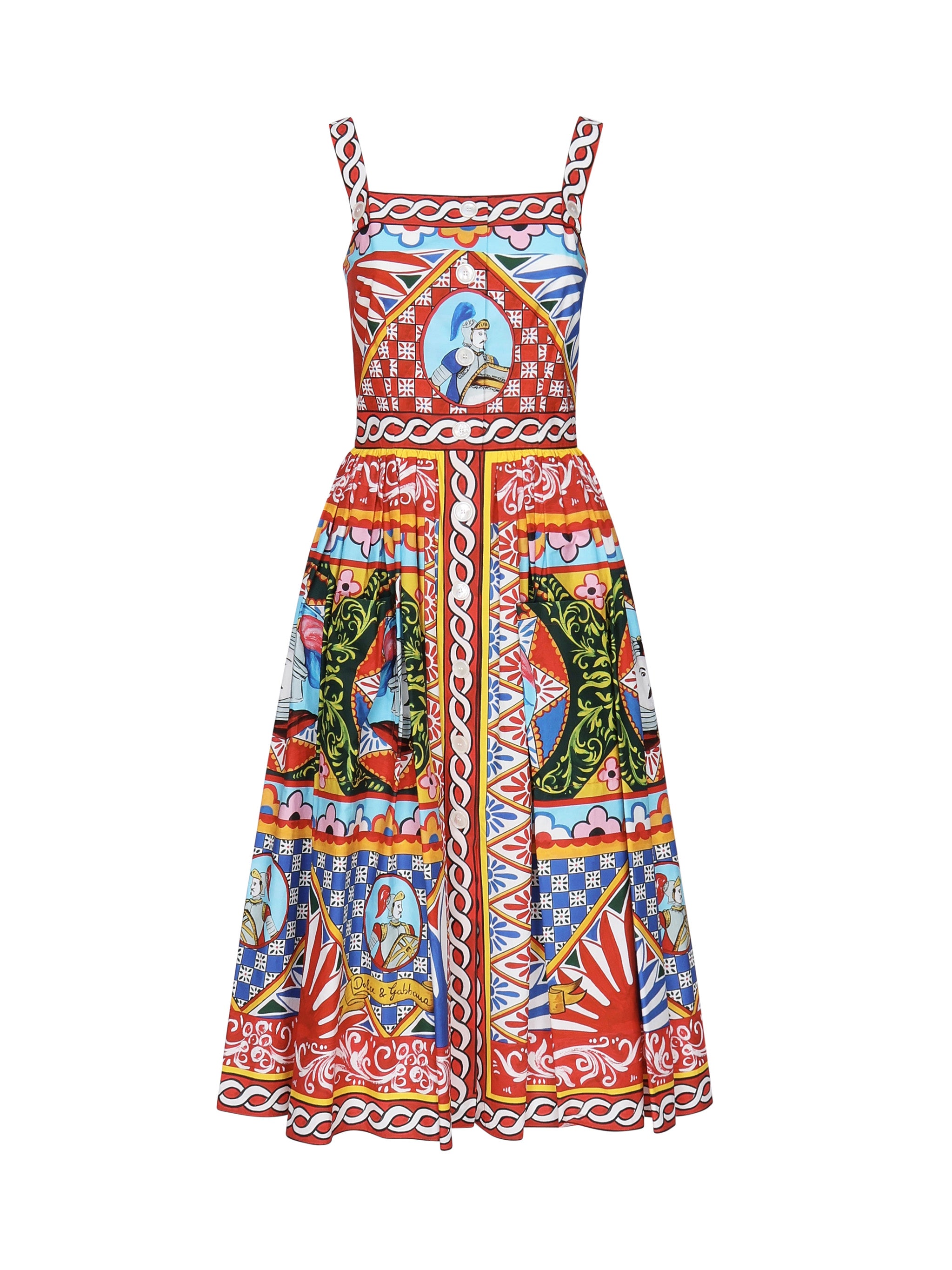 Abito midi con stampa Carretto in cotone F6UY3T GDS11HH01E DOLCE & GABBANA 