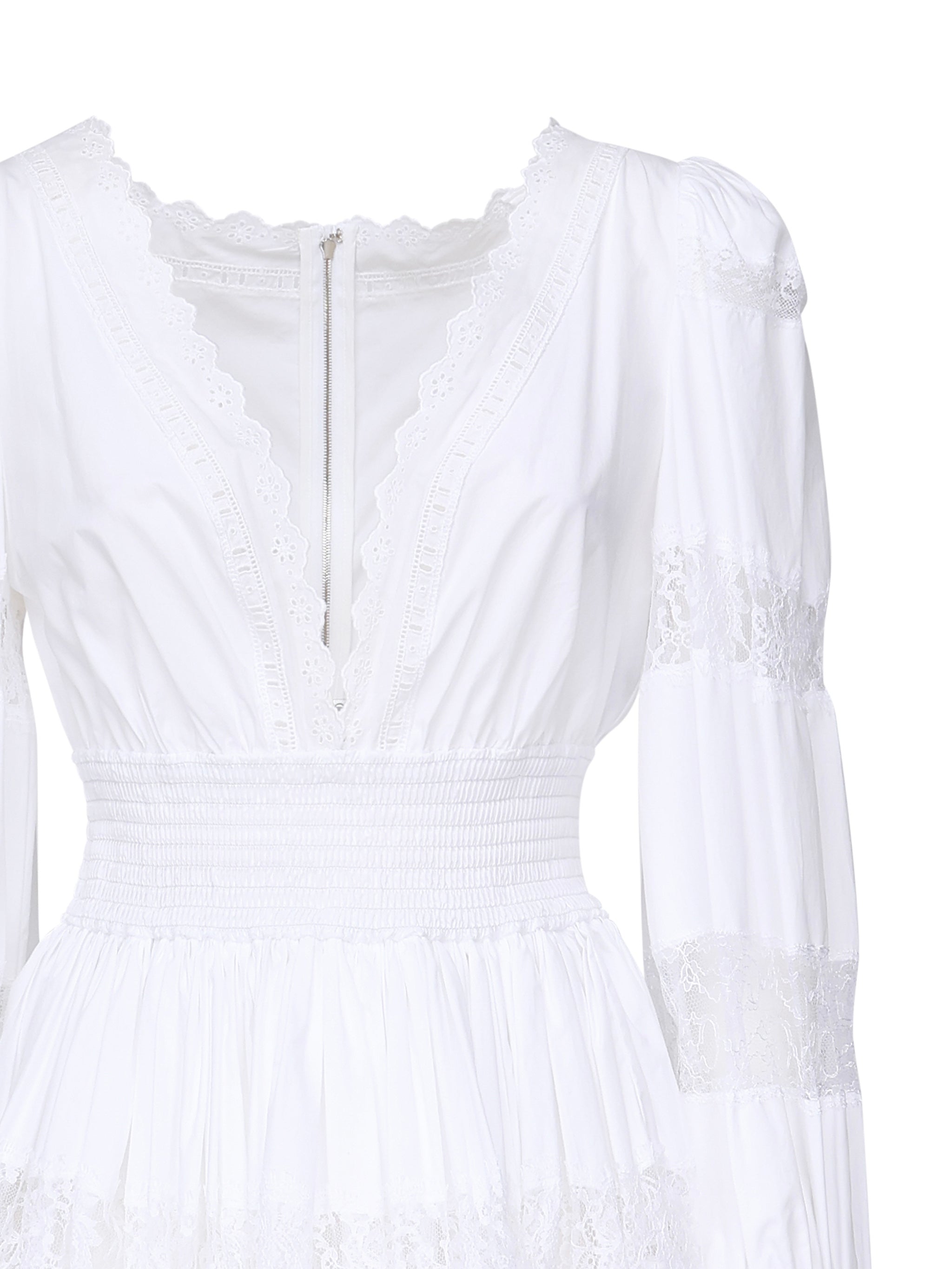 Abito in cotone con inserti in pizzo F6ZD6T FU5UBW0800 DOLCE & GABBANA 