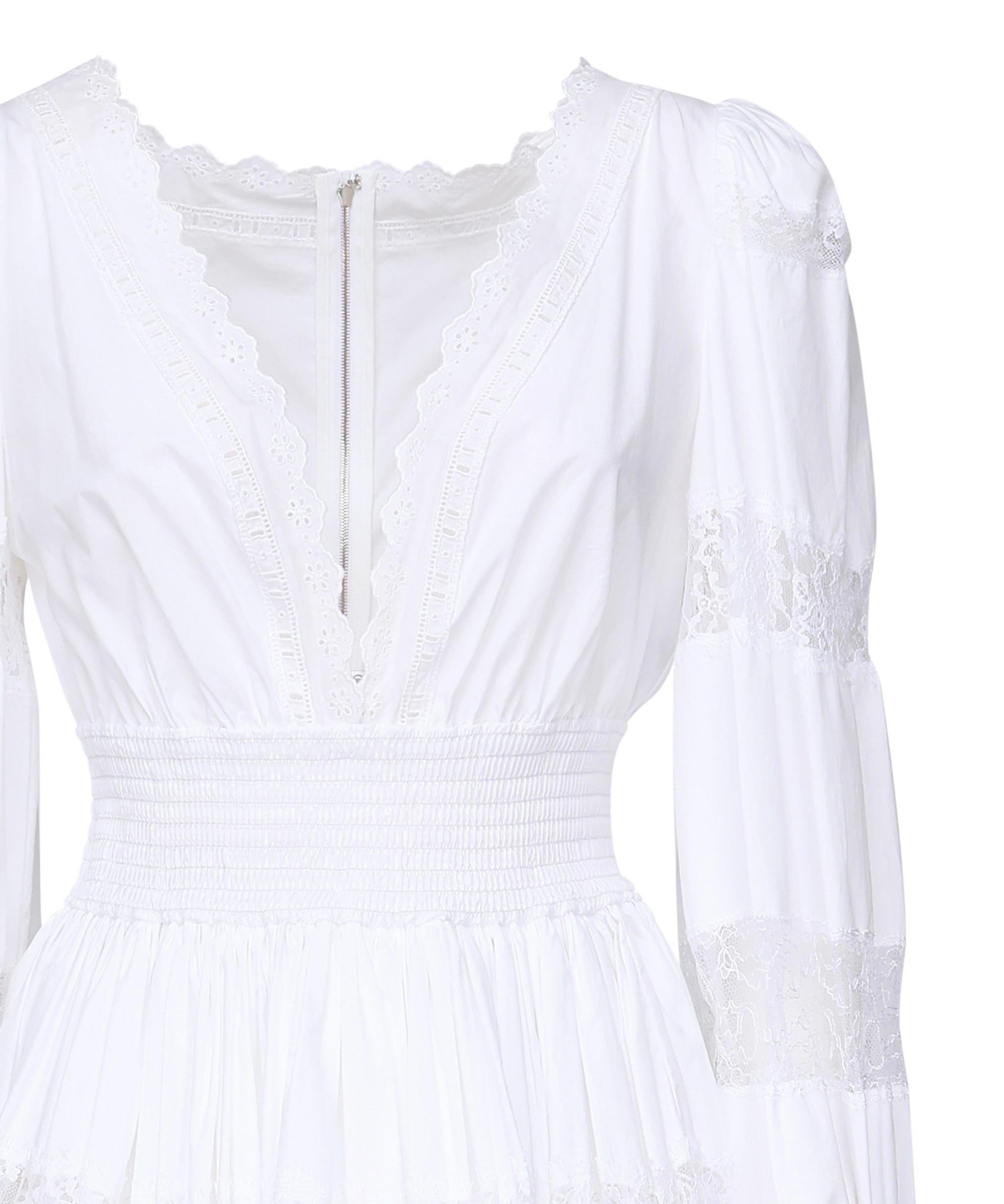 Abito in cotone con inserti in pizzo F6ZD6T FU5UBW0800 DOLCE & GABBANA 