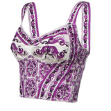 Top bustier in charmeuse stampa Maiolica F7AZ2T HPAB8IP3TN DOLCE & GABBANA 