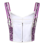 Top bustier in charmeuse stampa Maiolica F7AZ2T HPAB8IP3TN DOLCE & GABBANA 