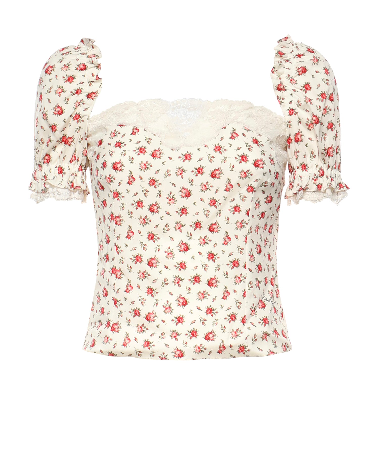 Top in charmeuse stampa Roselline F7BK1T FSA79HA5XJ DOLCE & GABBANA 