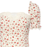 Top in charmeuse stampa Roselline F7BK1T FSA79HA5XJ DOLCE & GABBANA 