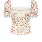 Top in charmeuse stampa Roselline F7BK1T FSA79HA5XJ DOLCE & GABBANA 
