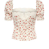 Top in charmeuse stampa Roselline F7BK1T FSA79HA5XJ DOLCE & GABBANA 