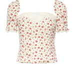 Top in charmeuse stampa Roselline F7BK1T FSA79HA5XJ DOLCE & GABBANA 