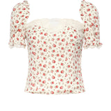 Top in charmeuse stampa Roselline F7BK1T FSA79HA5XJ DOLCE & GABBANA 