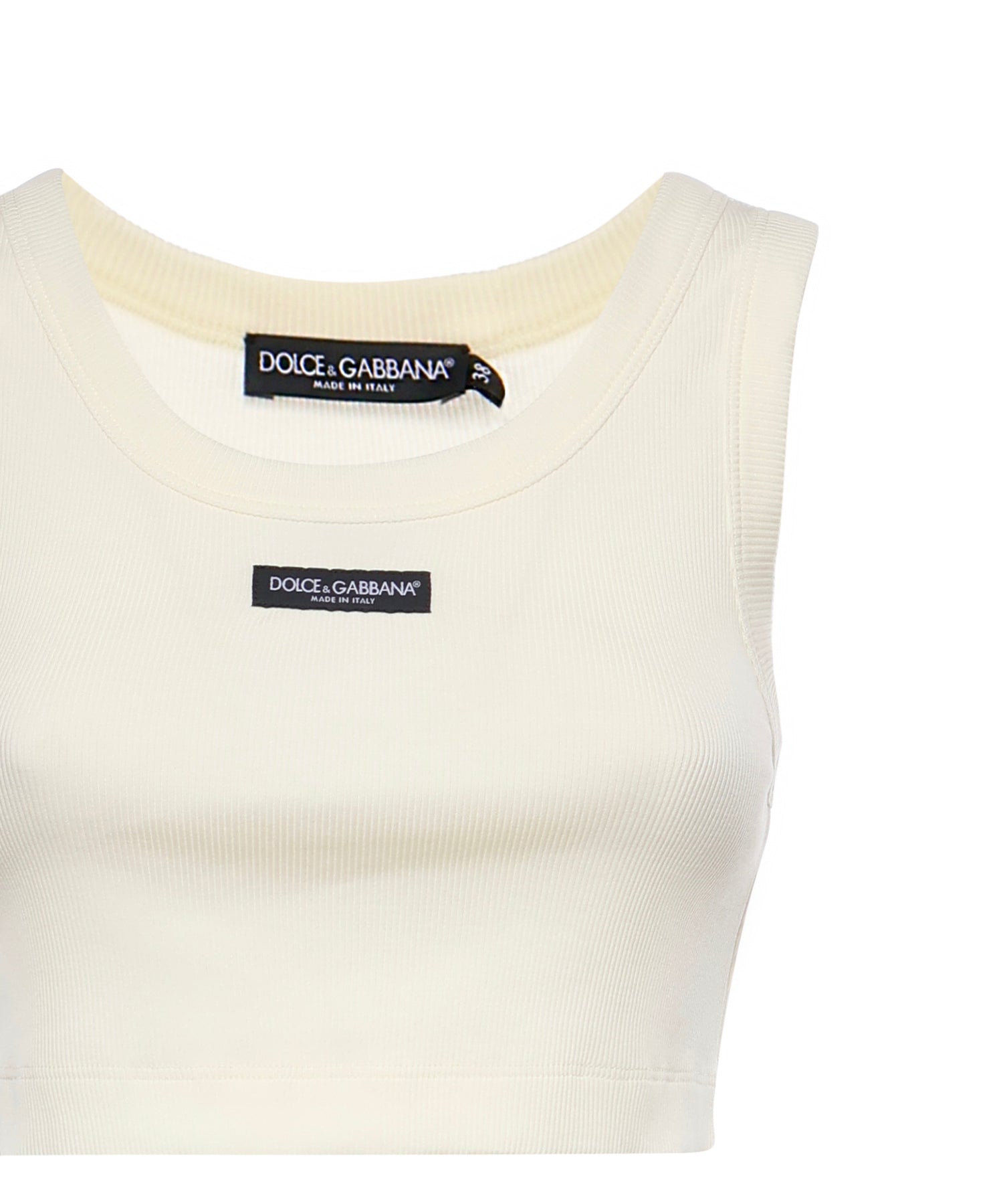 Canotta cropped a costine F8W40T FU7AVW0001 DOLCE & GABBANA 