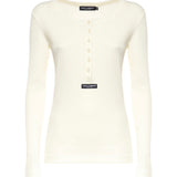 T-shirt Serafino in cotone a coste F8W44T FU7AVW0001 DOLCE & GABBANA 