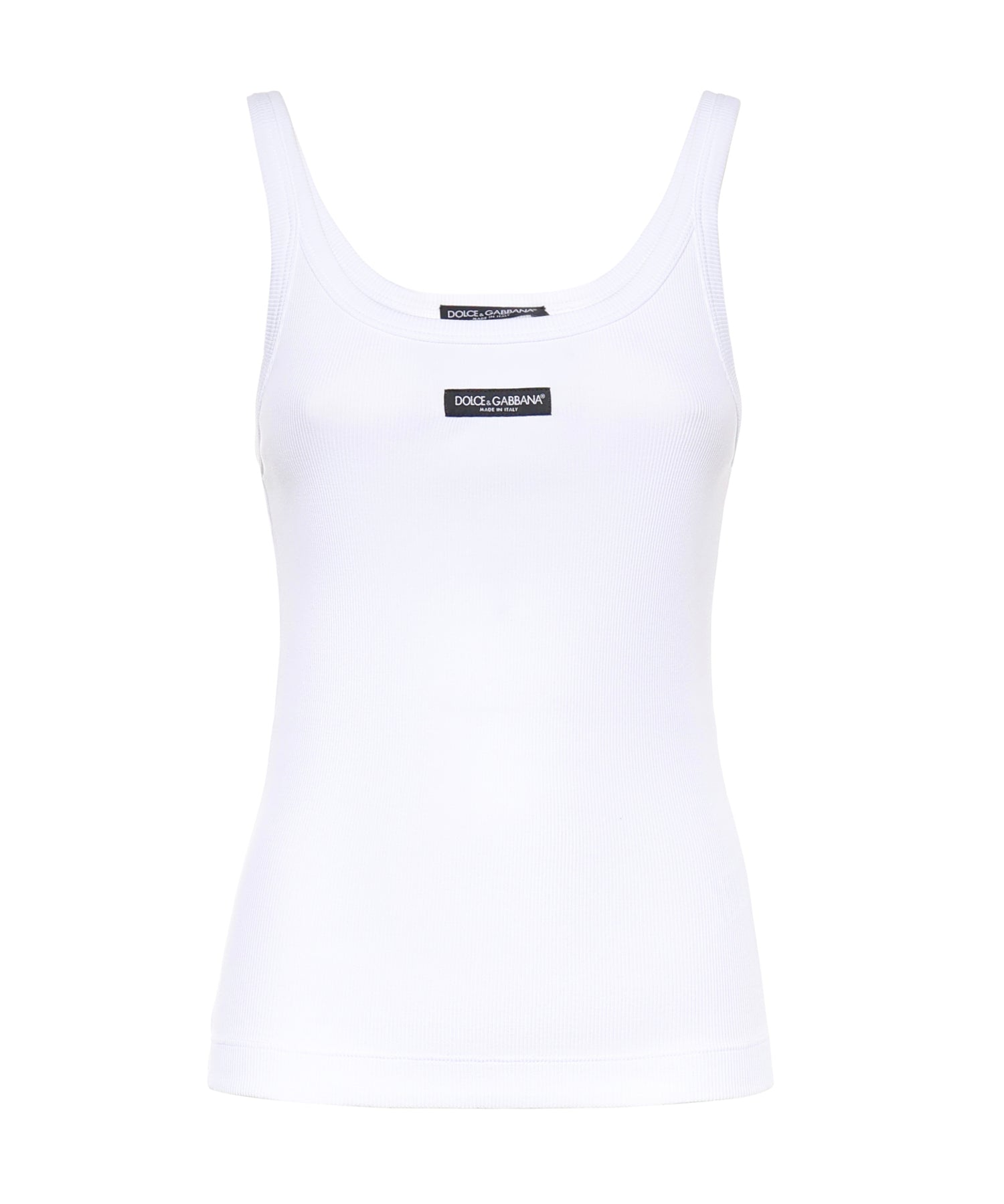 Canotta in cotone a coste F8W45T FU7AVW0800 DOLCE & GABBANA 