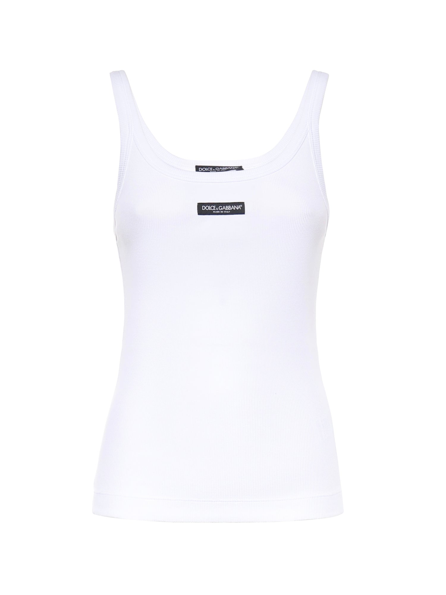 Canotta in cotone a coste F8W45T FU7AVW0800 DOLCE & GABBANA 