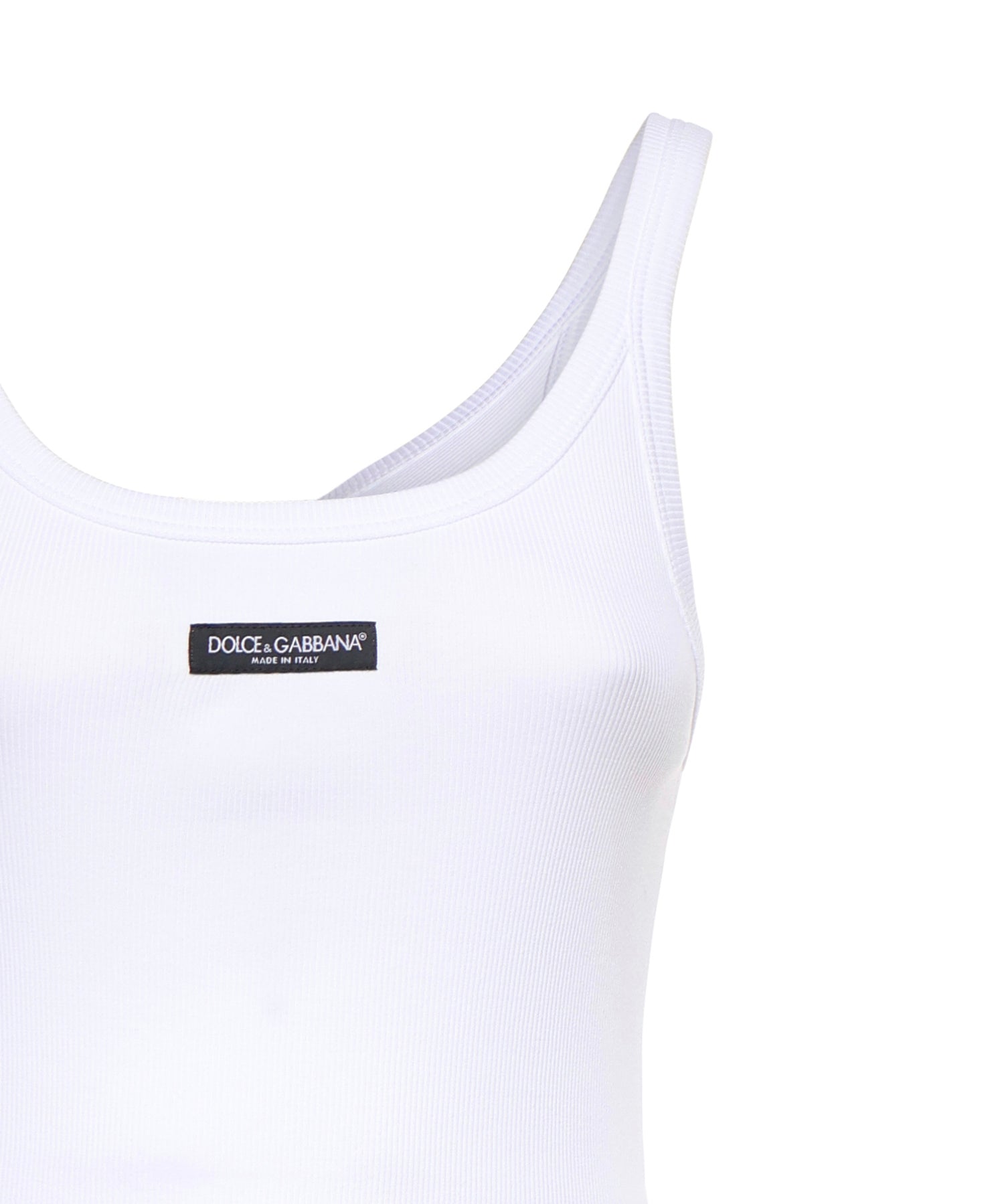 Canotta in cotone a coste F8W45T FU7AVW0800 DOLCE & GABBANA 