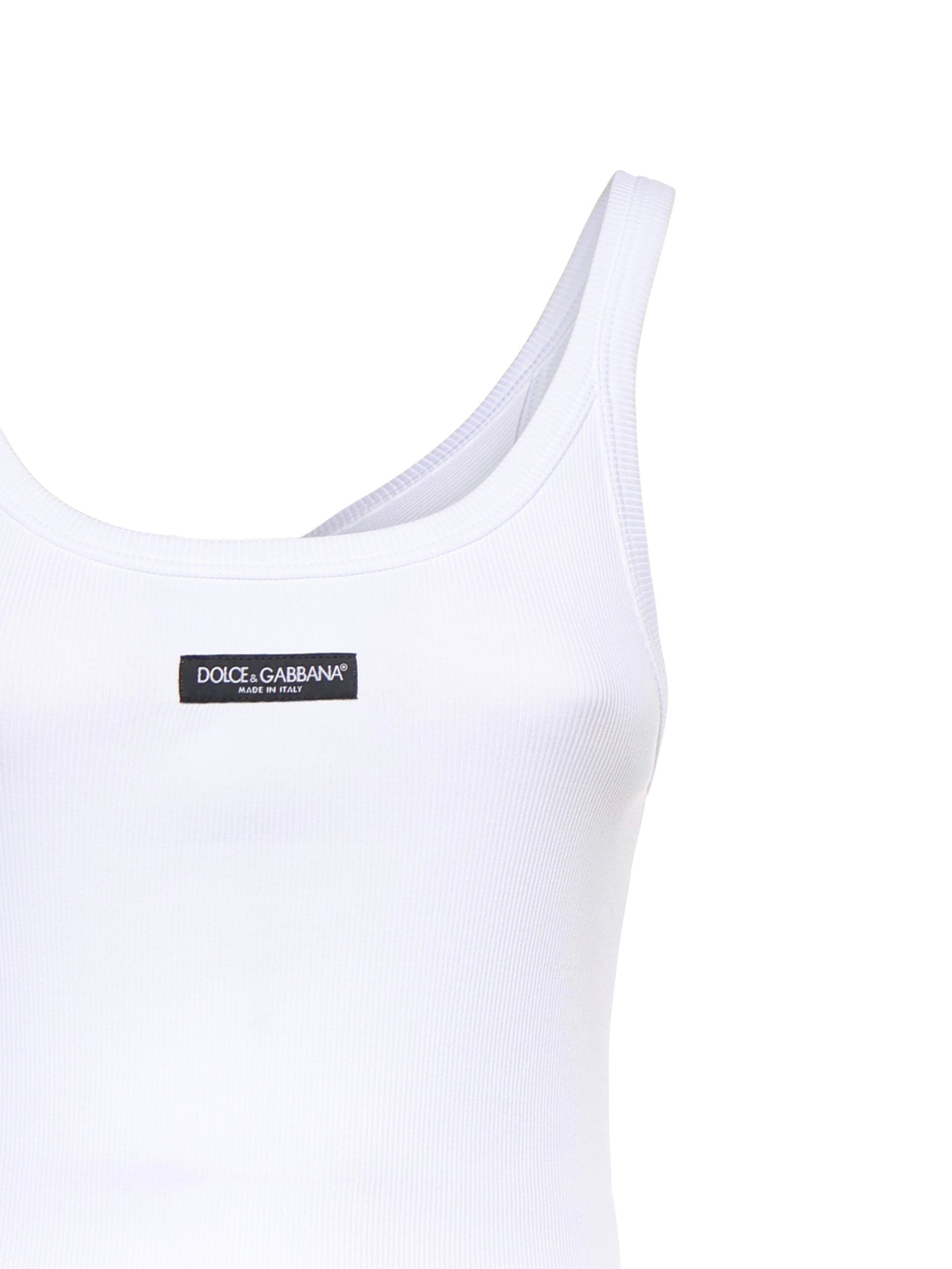 Canotta in cotone a coste F8W45T FU7AVW0800 DOLCE & GABBANA 