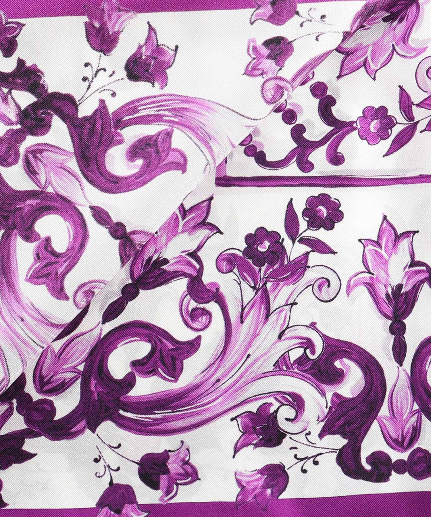Foulard in twill di seta con stampa maiolica FN092R GDAOYHP3ON DOLCE & GABBANA 