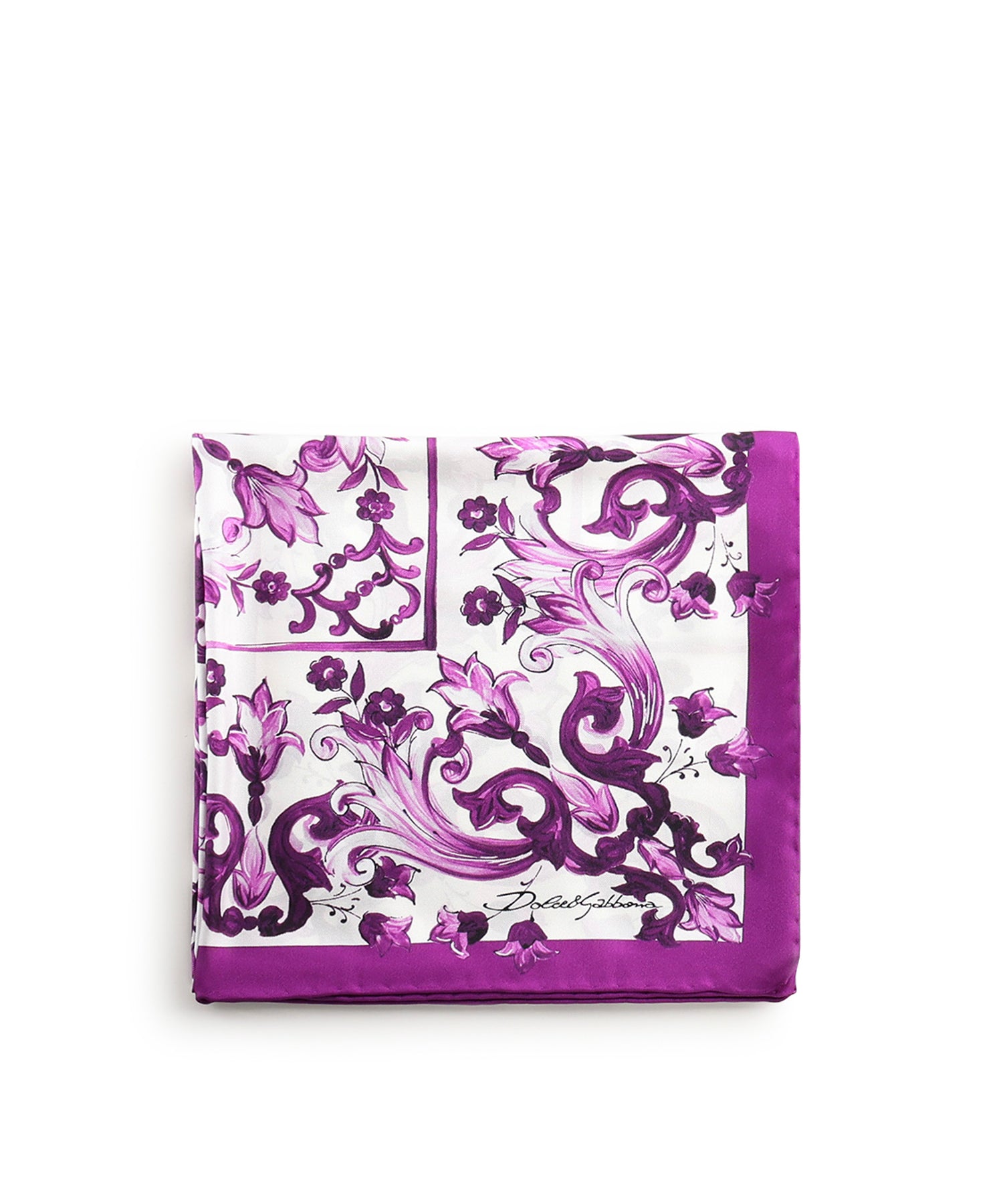 Foulard in twill di seta con stampa maiolica FN092R GDAOYHP3ON DOLCE & GABBANA 