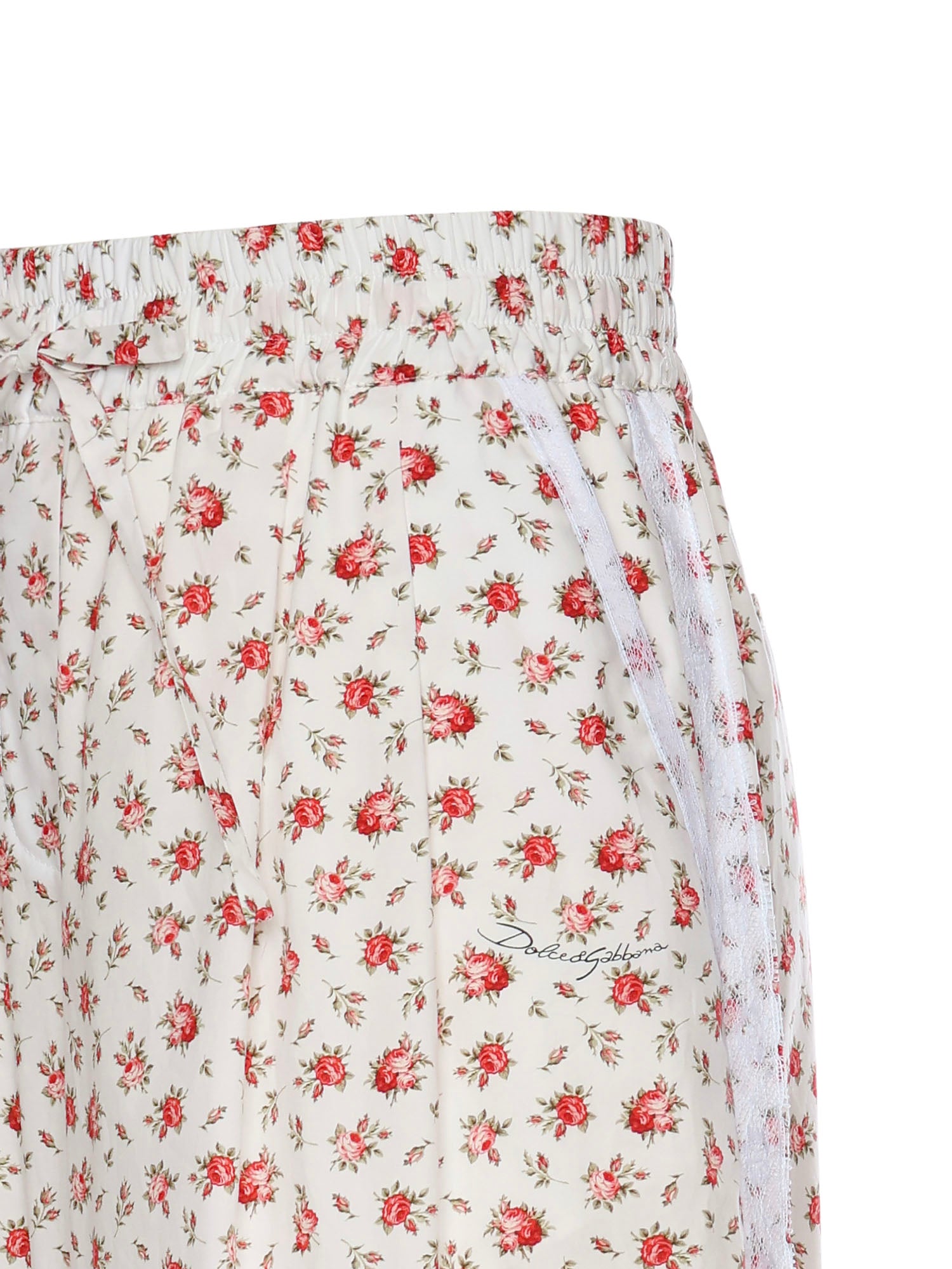 Pantaloni in popeline stampa Roselline FTDCOT HS5UBHA5XJ DOLCE & GABBANA 