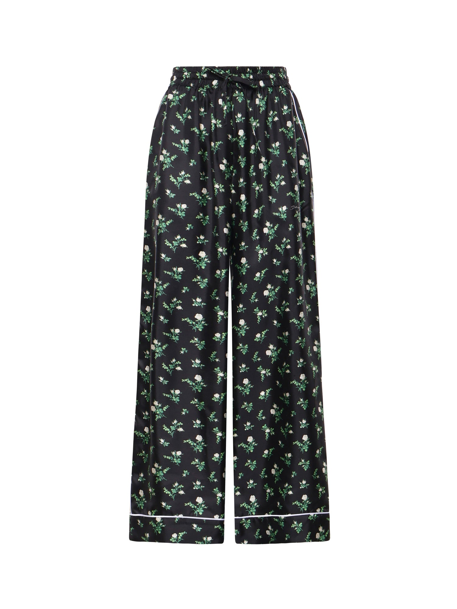 Pantaloni in twill stampa Roselline e mughetti FTDKTT IS13GHX6CB DOLCE & GABBANA 
