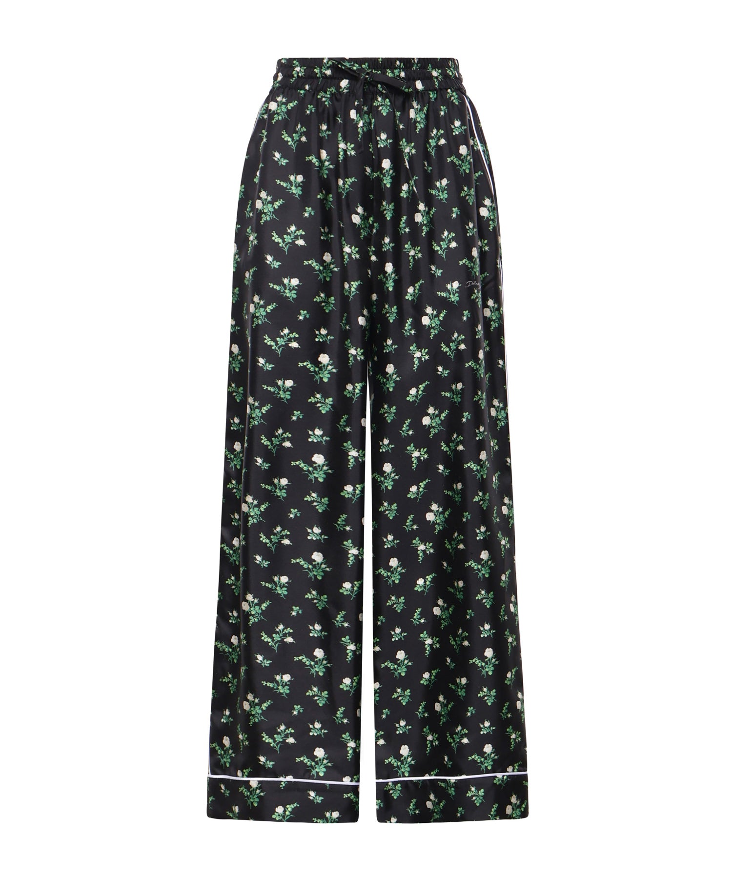 Pantaloni in twill stampa Roselline e mughetti FTDKTT IS13GHX6CB DOLCE & GABBANA 