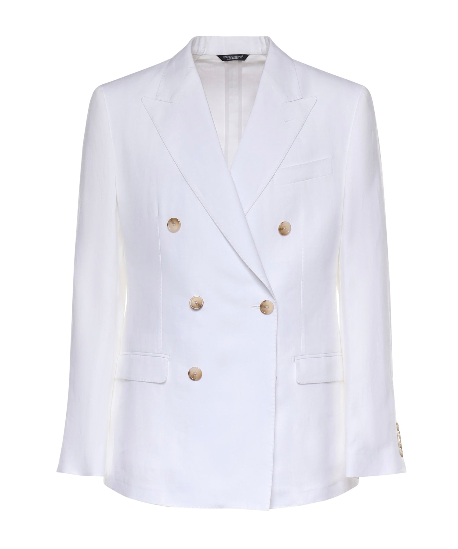 Giacca doppiopetto in lino G2NW1T GK326W0800 DOLCE & GABBANA 