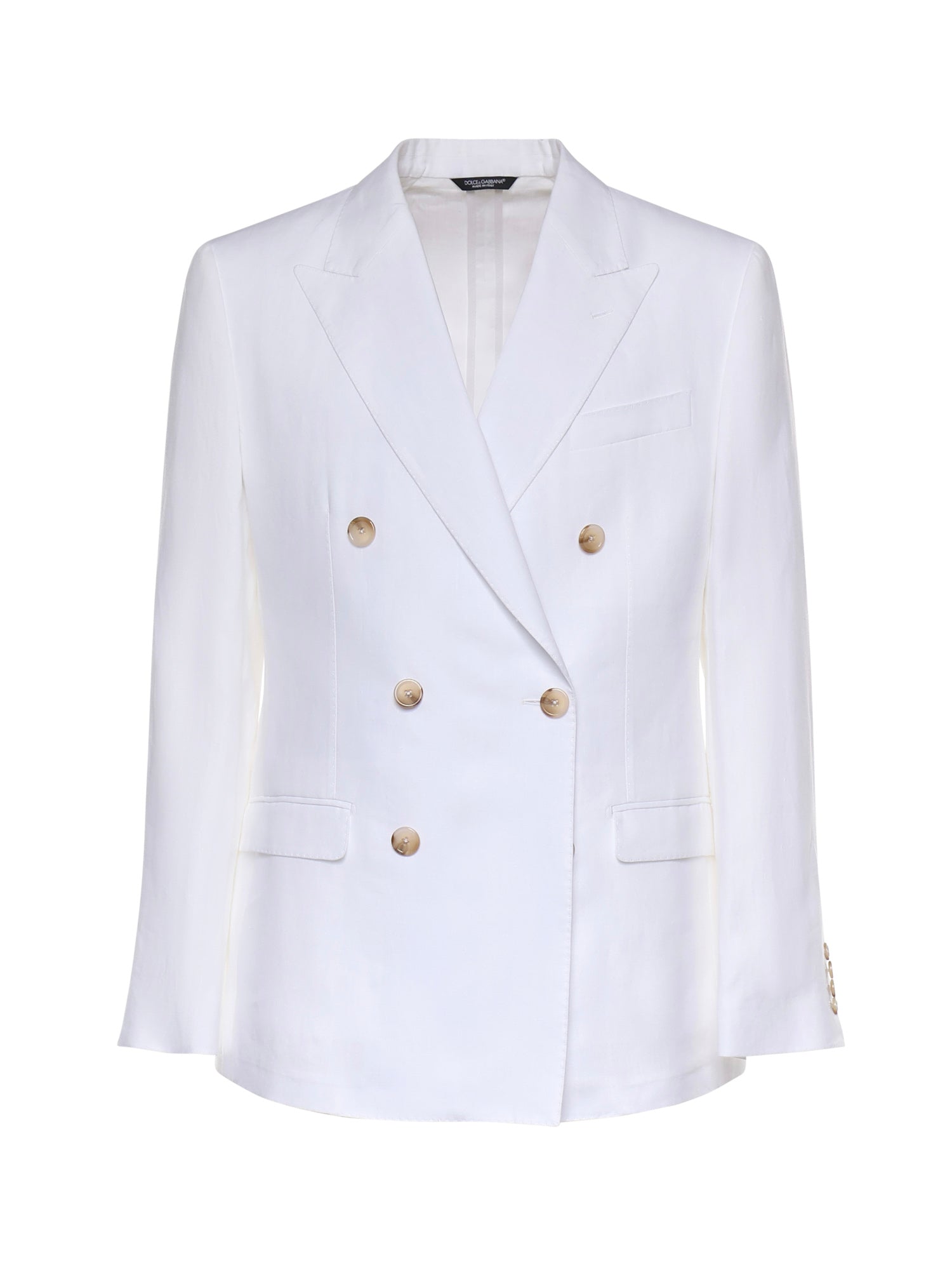 Giacca doppiopetto in lino G2NW1T GK326W0800 DOLCE & GABBANA 