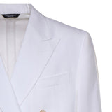 Giacca doppiopetto in lino G2NW1T GK326W0800 DOLCE & GABBANA 