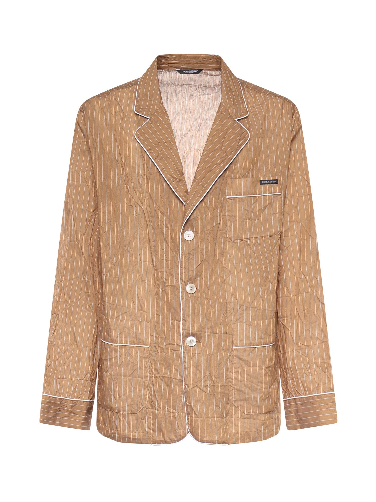 Vestaglia Vanity a camicia in tessuto rigato froissé G2WK2T FBMFTS8054 DOLCE & GABBANA 