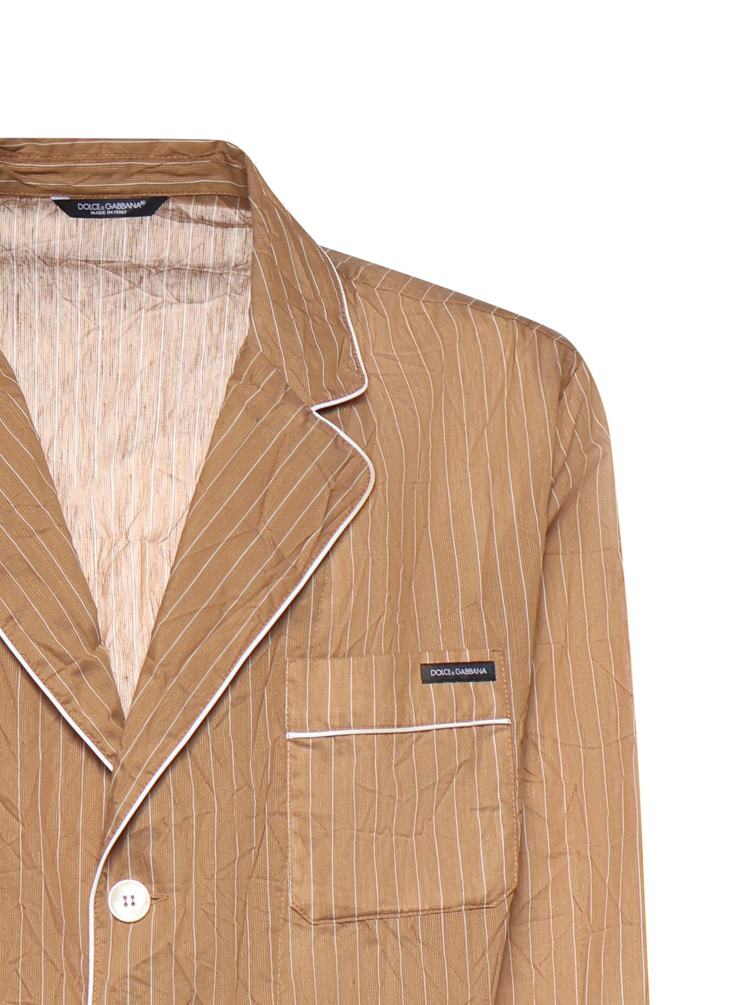 Vestaglia Vanity a camicia in tessuto rigato froissé G2WK2T FBMFTS8054 DOLCE & GABBANA 