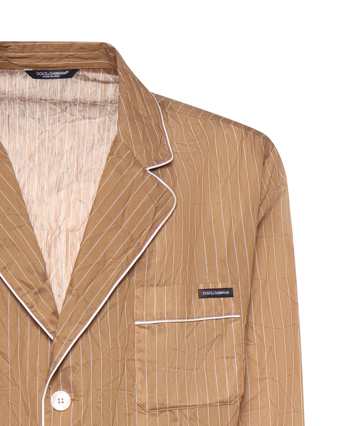 Vestaglia Vanity a camicia in tessuto rigato froissé G2WK2T FBMFTS8054 DOLCE & GABBANA 
