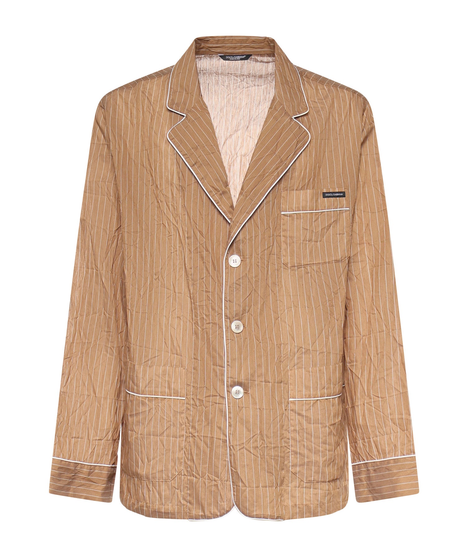 Vestaglia Vanity a camicia in tessuto rigato froissé G2WK2T FBMFTS8054 DOLCE & GABBANA 