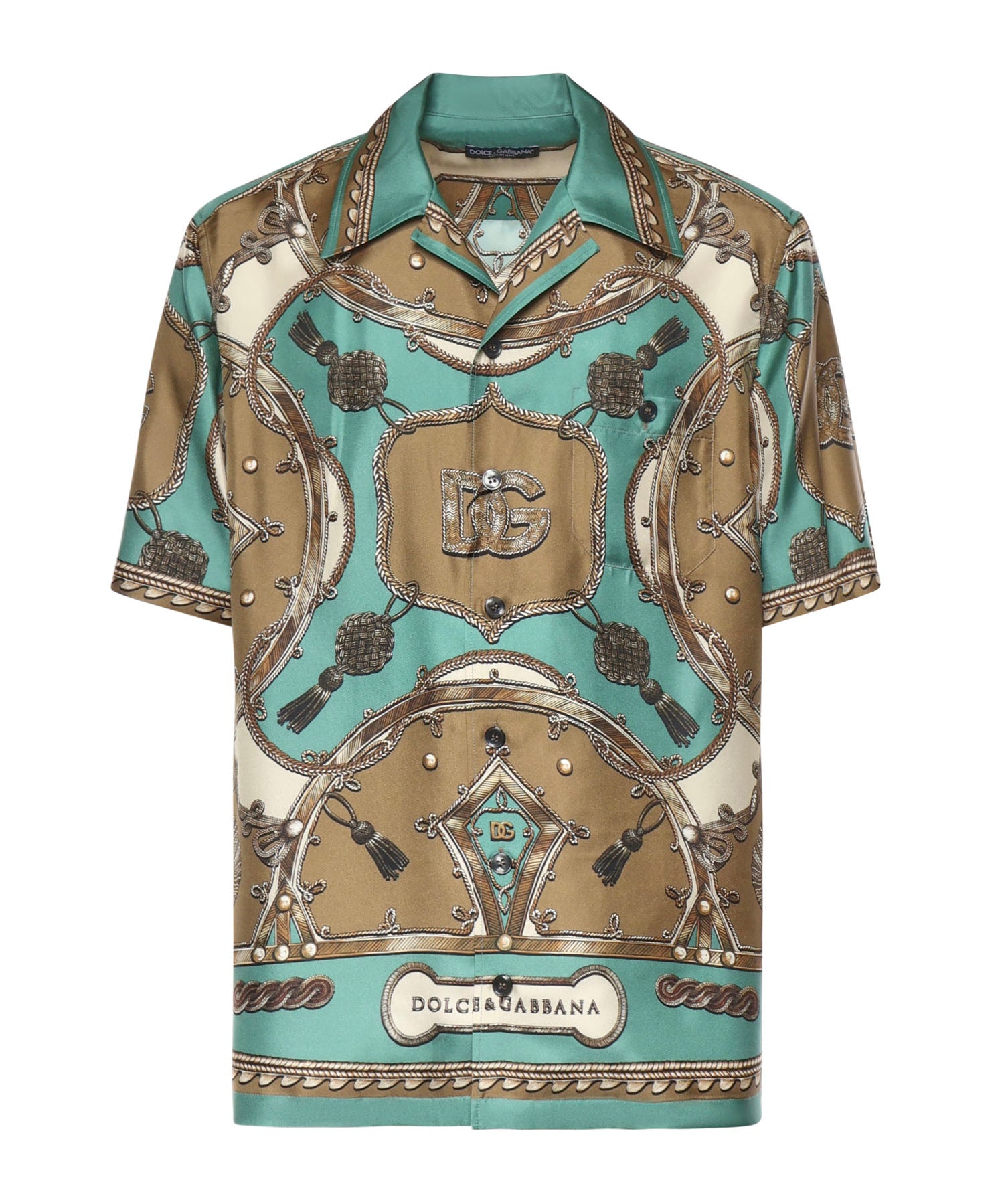 Camicia in twill di seta con stampa cargo G5JH9T HI12CHV5XH DOLCE & GABBANA 