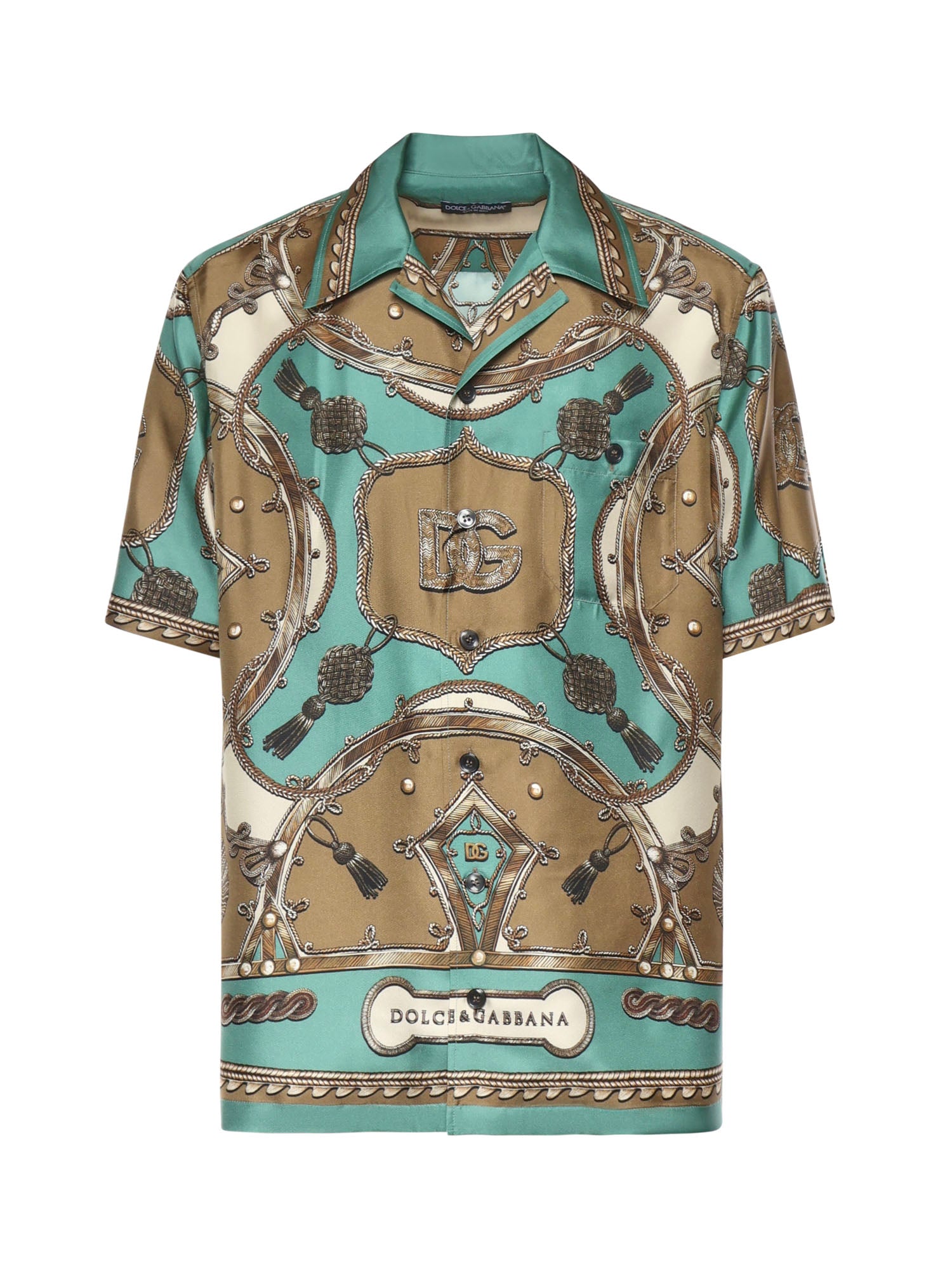 Camicia in twill di seta con stampa cargo G5JH9T HI12CHV5XH DOLCE & GABBANA 