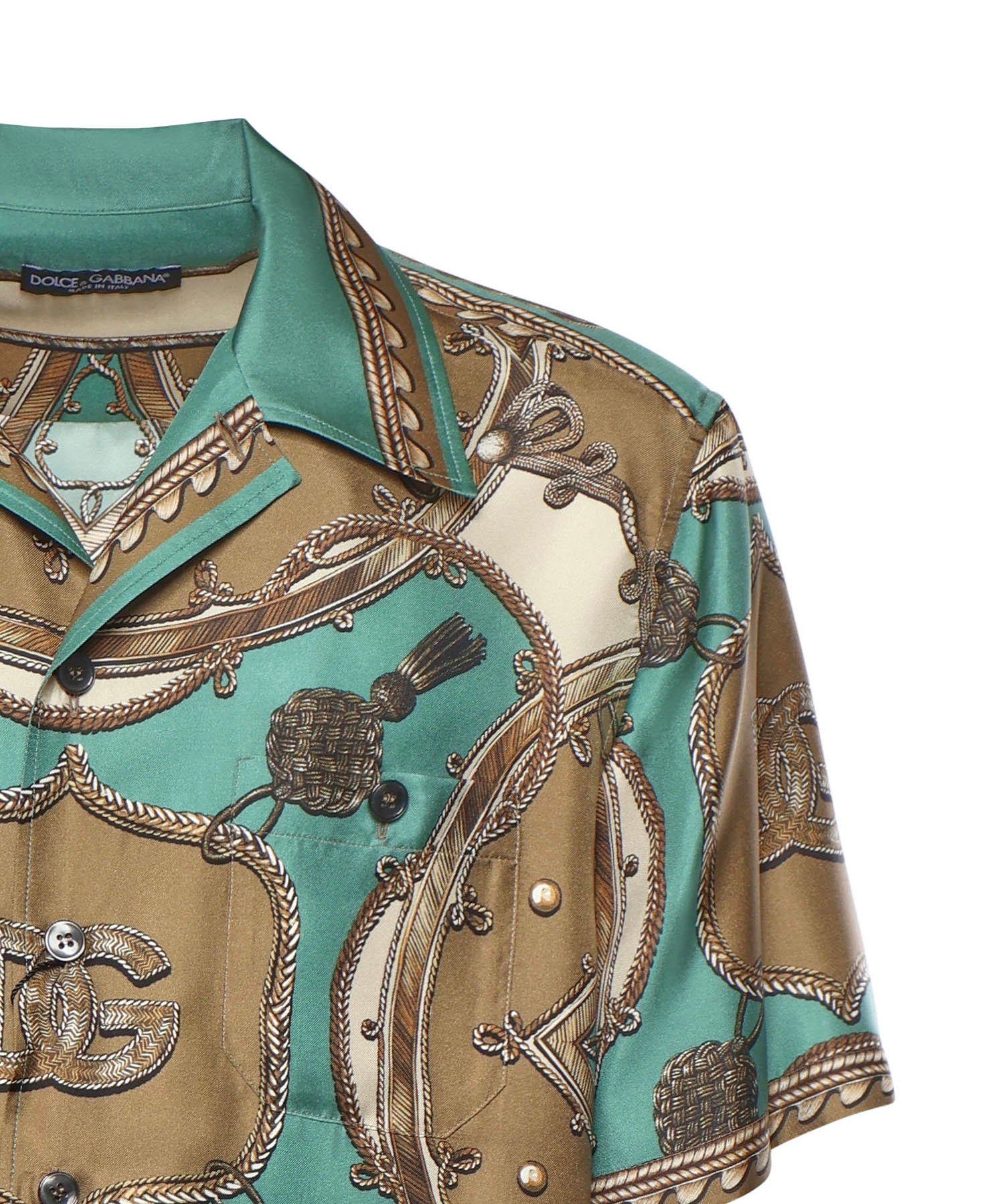 Camicia in twill di seta con stampa cargo G5JH9T HI12CHV5XH DOLCE & GABBANA 