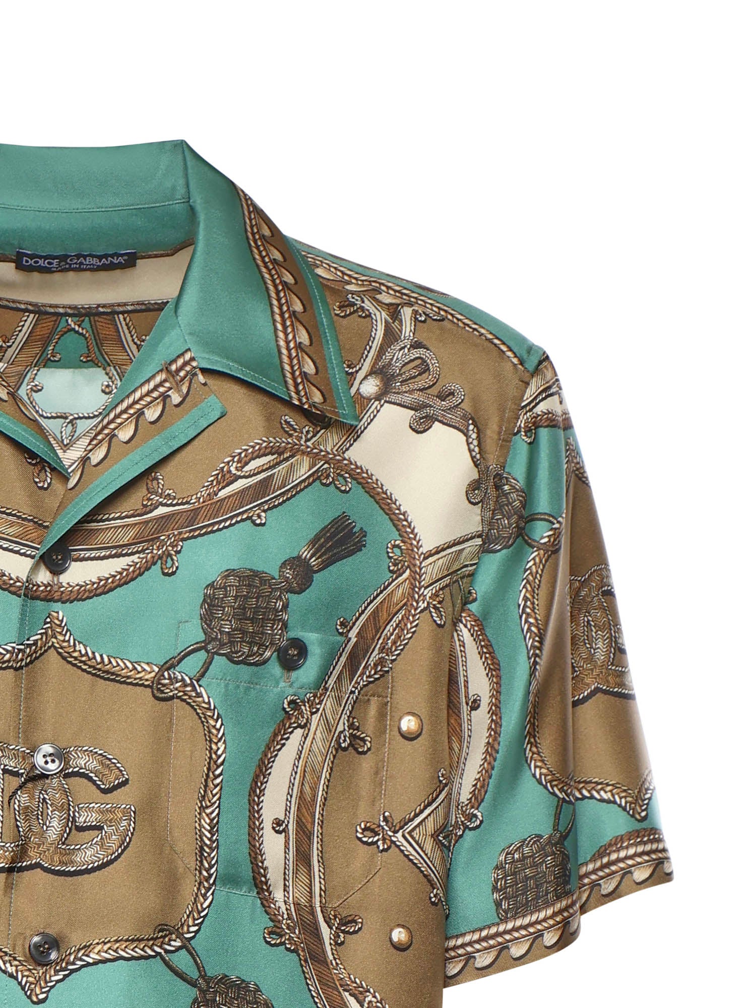 Camicia in twill di seta con stampa cargo G5JH9T HI12CHV5XH DOLCE & GABBANA 